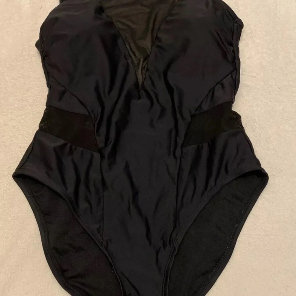Black Mesh Panel One Piece